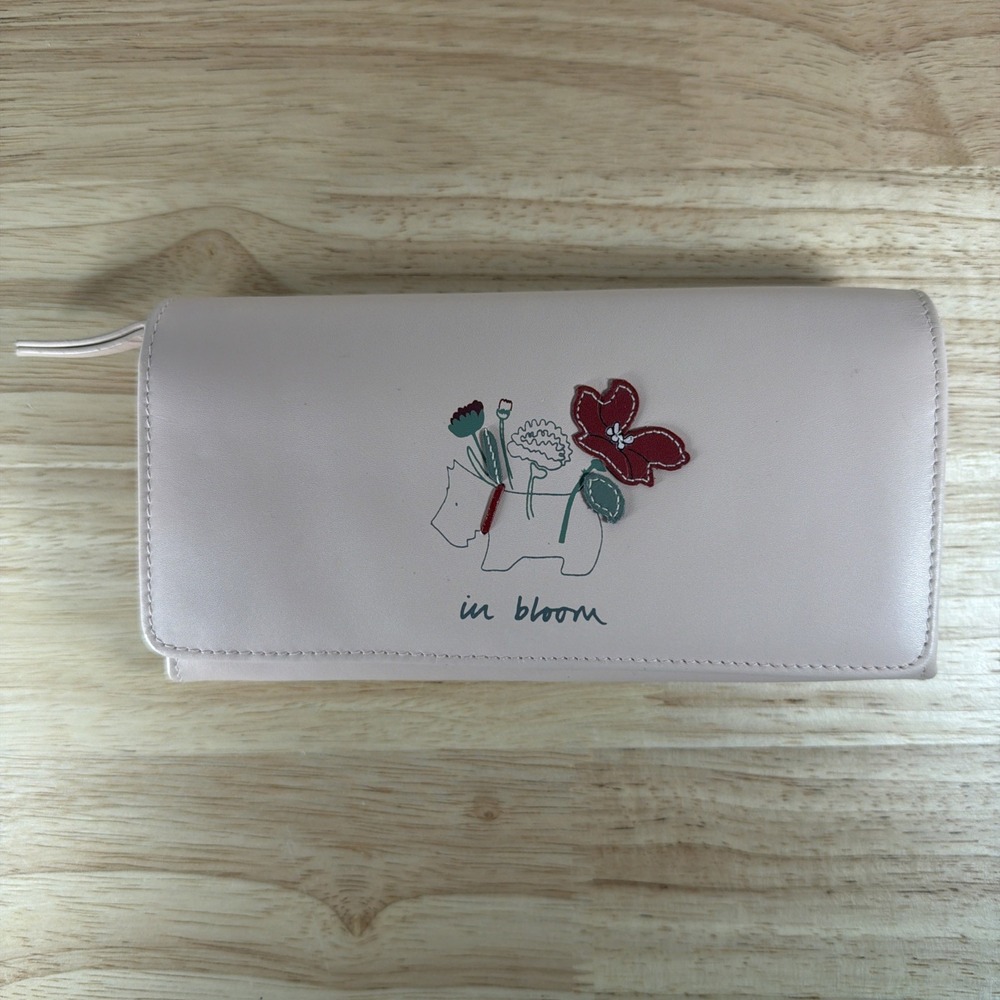 Radley London In Bloom Leather Pink Bifold Wallet EUC